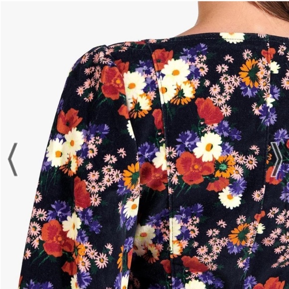 STAUD cotton velvet floral Chandler Dress Revolve XS - Picture 2 of 6